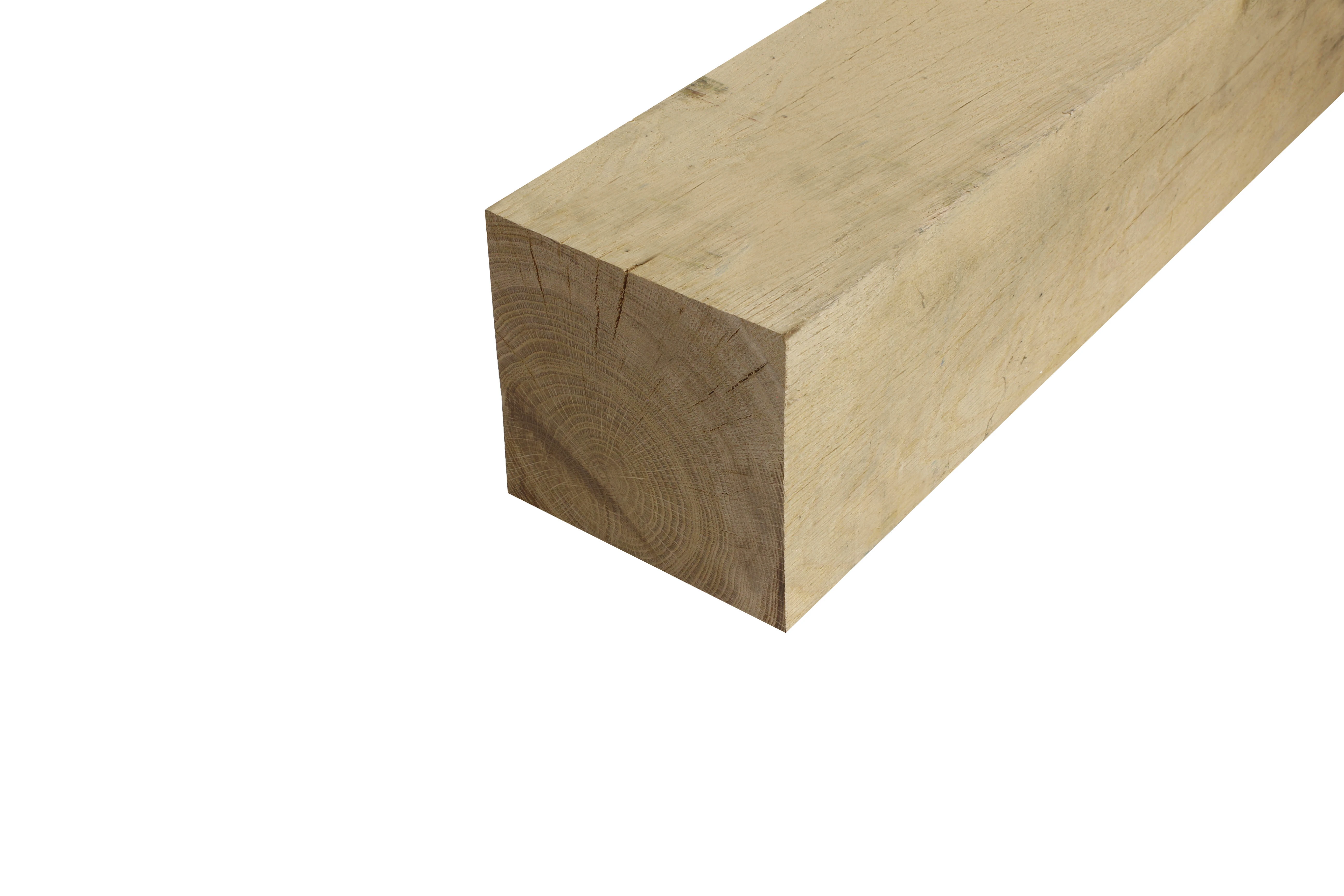 Eiken Paal 12 x 12 cm (120 x 120 mm) - Lengte 300 cm OP = OP - Afbeelding 1